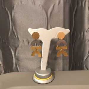 Gold and silver earrings